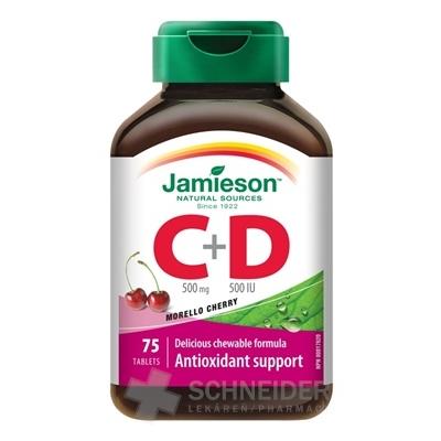 JAMIESON VITAMÍNY C a D čerešňa 500 mg/ 500 IU