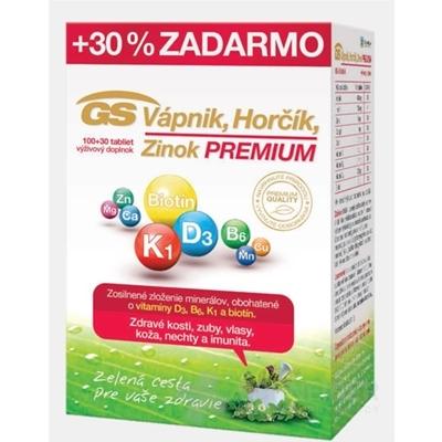 GS Vápnik,horčík, zinok Premium, tbl. 100+30