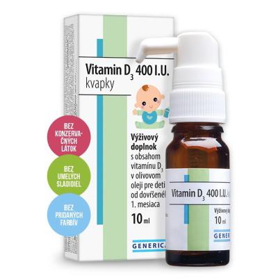 GENERICA Vitamin D3 400 I.U. kvapky