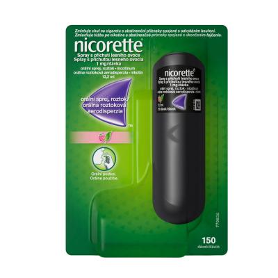 Nicorette®  Spray s príchuťou lesného ovocia 1 mg/dávka, orálny roztokový sprej