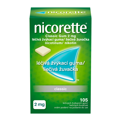 Nicorette® Classic Gum 2 mg liečivá žuvačka