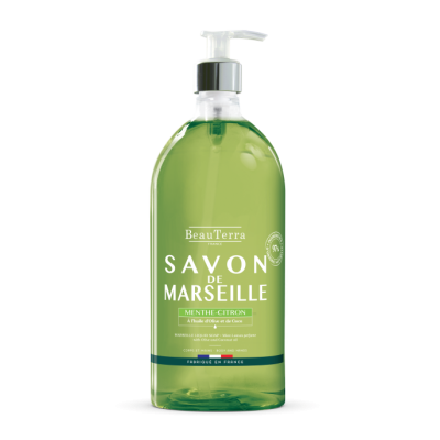 BeauTerra - traditional Marseille liquid soap - mint and lemon