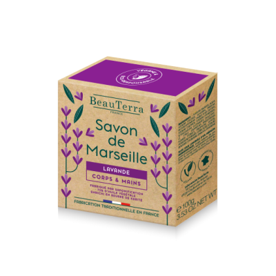 BeauTerra - traditional Marseille solid soap Lavender